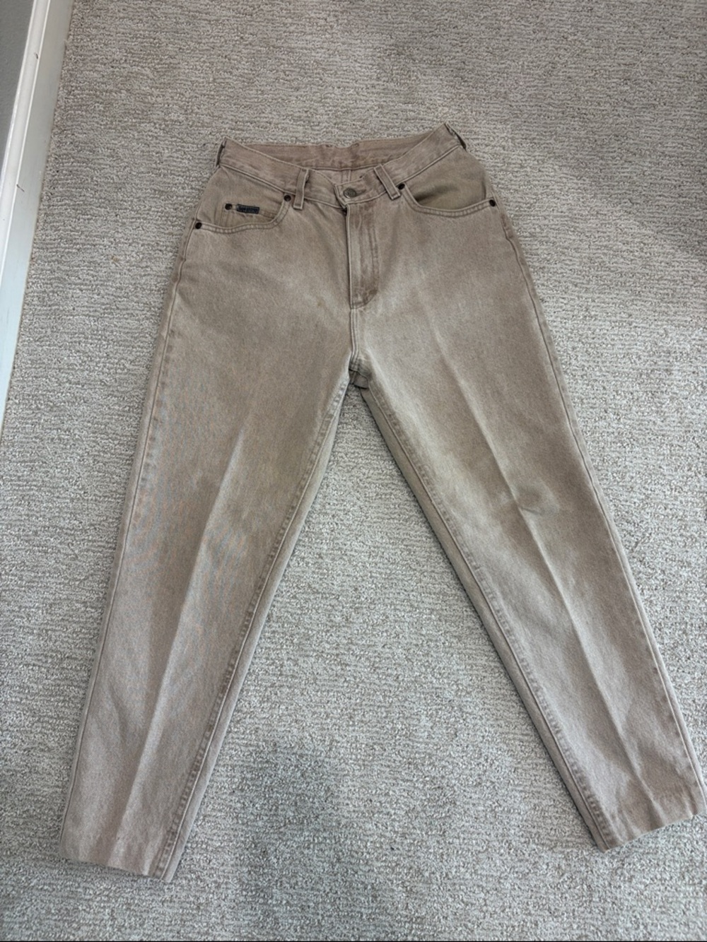 Vintage Lee Riveted Straight-Leg Women's Jeans - Taupe